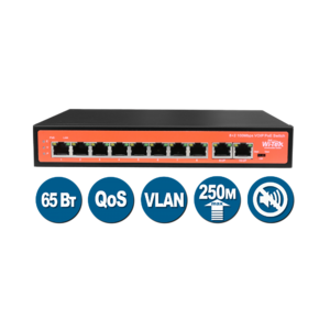 Wi-Tek WI-PS510V (Неуправляемый коммутатор 8 PoE портов 100Base-TX + 2 100Base-TX)