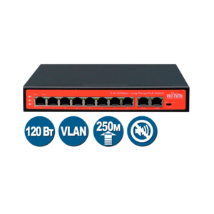 Wi-Tek WI-PS210 (Неуправляемый коммутатор 8 PoE портов 100Base-TX + 2 100Base-TX)
